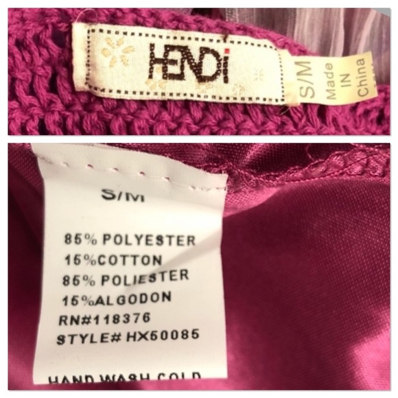 Hendi pink multicolor crochet shimmer babydoll - Picture 8 of 8